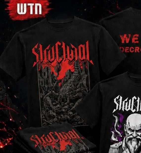 Structural red graphic shirt